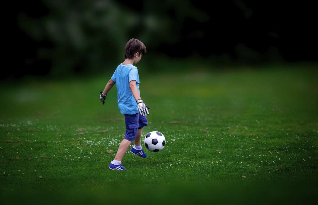 Monochrome photograph titled Messi